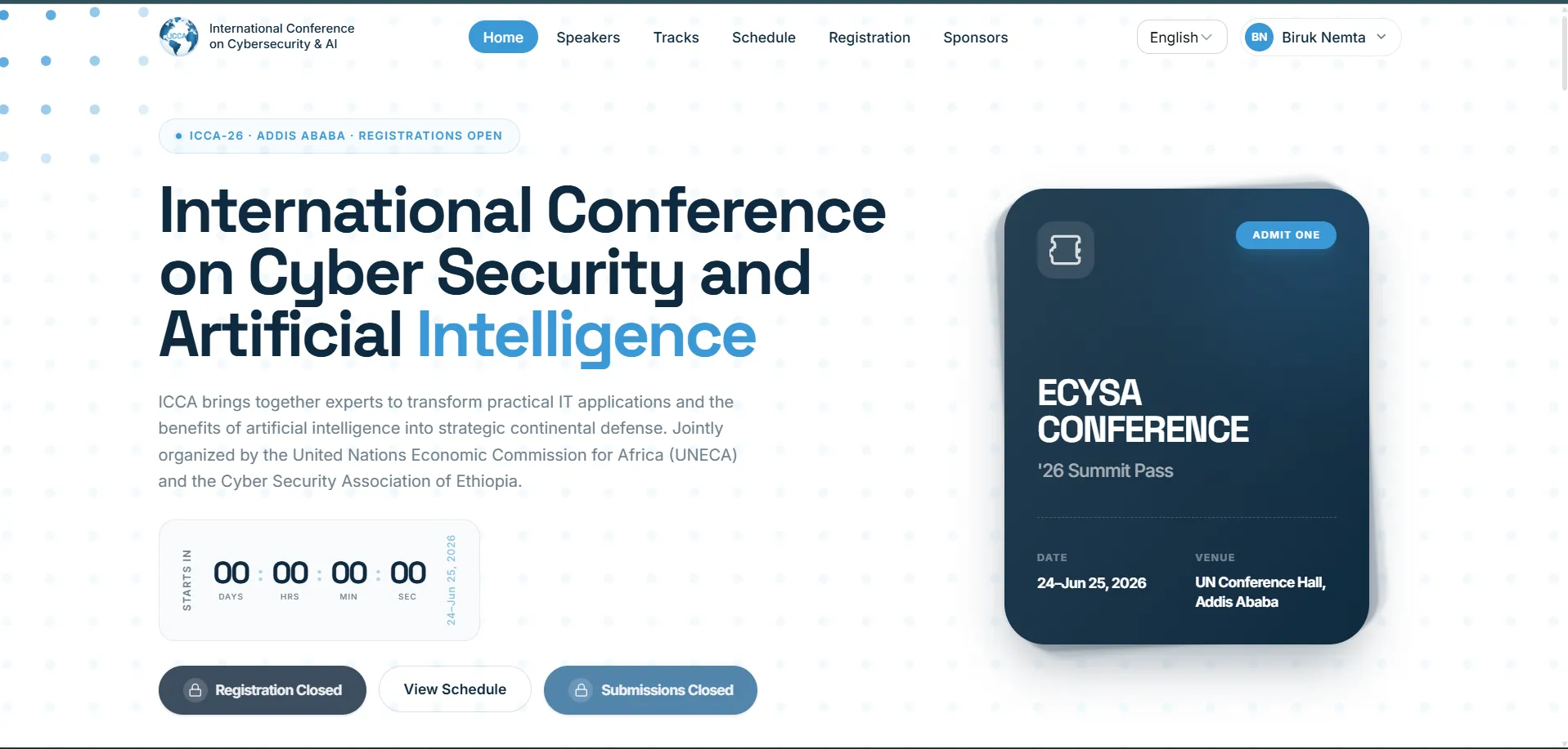 ECYSA Conference Platform: screenshot 1 of 1